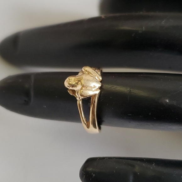 Jewelry - 10K Gold Frog Mid Finger Ring or Toe Ring / Adjustable